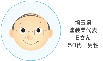 埼玉県 塗装業代表 Bさん 50代 男性 のイラスト